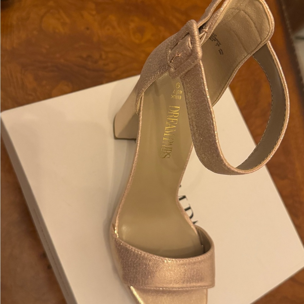 Dream Pairs Women's Shimmering Gold Heels